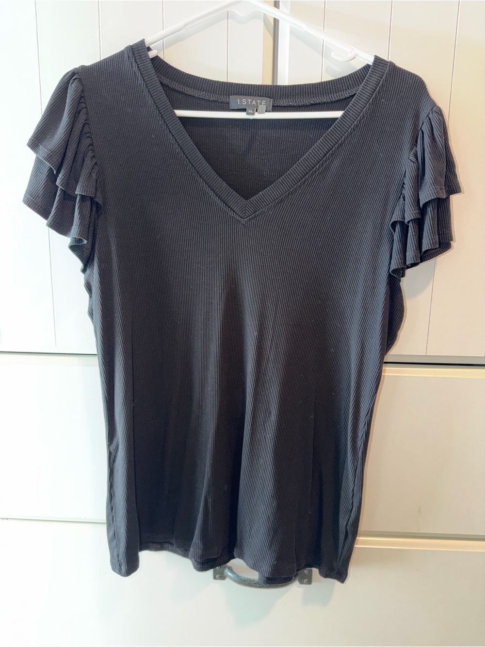 Women’s Black Ruffle Sleeve Blouse